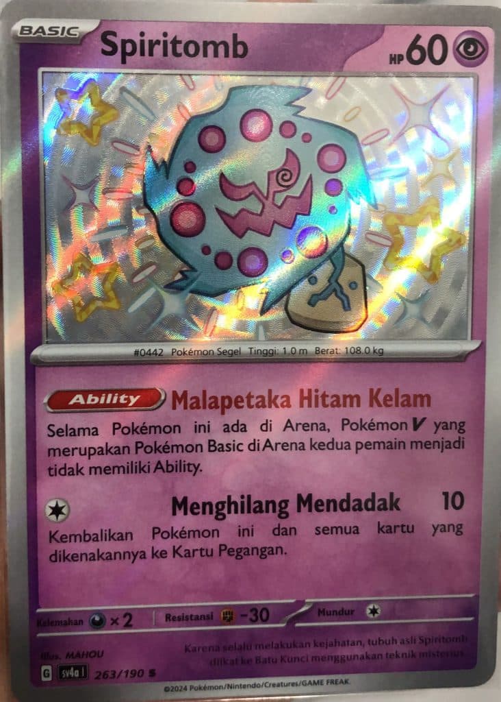 POKEMON INDONESIA – sv4a 263/190 S Spiritomb 01/081/02/11/111