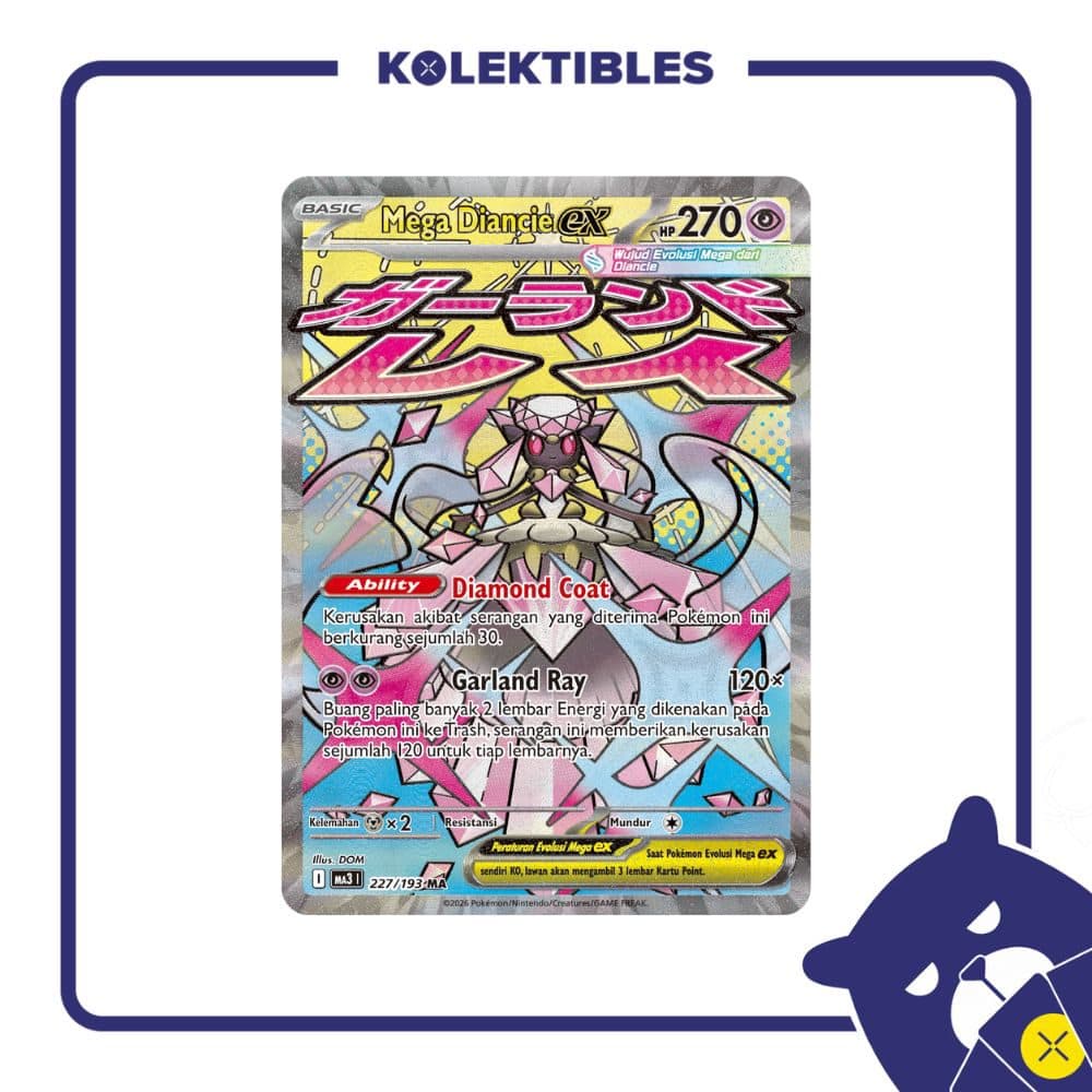 Pokemon Indonesia – Ma3 227/193 MA Mega Diancie Ex 01/277/02/11/111