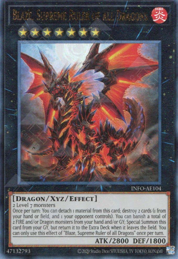 YU GI OH AE - INFO-AE104 Blaze, Supreme Ruler of all Dragons (UL)