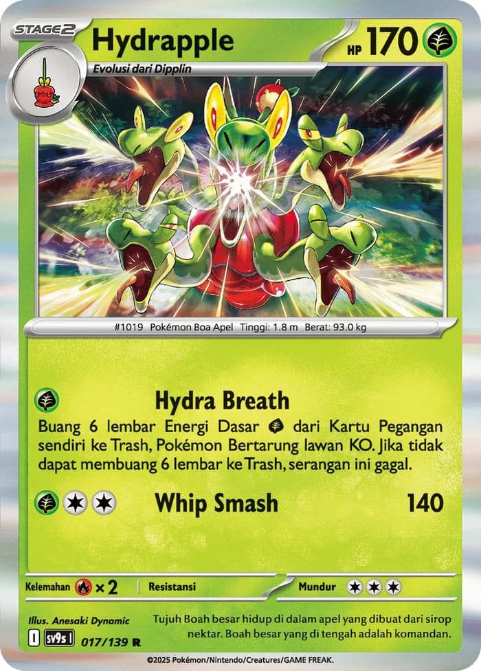 Pokemon Indonesia -SV9S 017/139 R Hydrapple 01/133/02/11/111