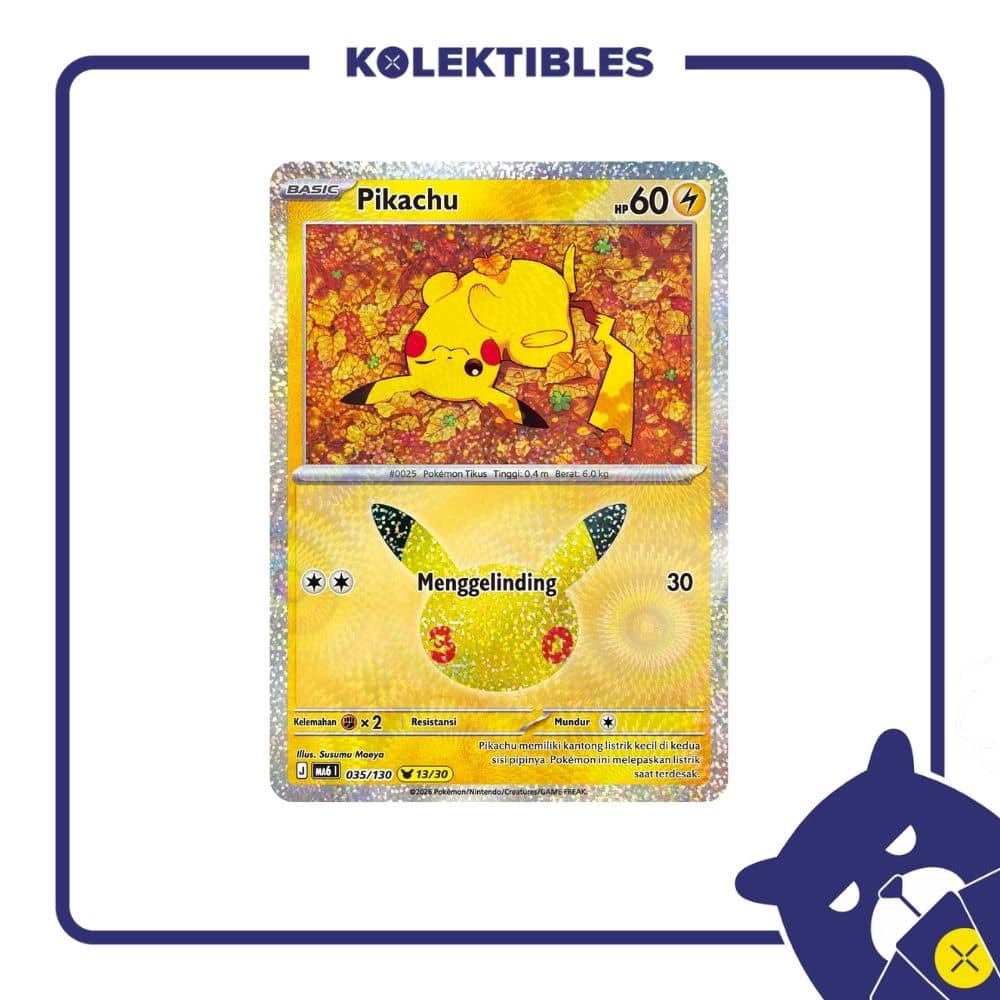Pokemon Indonesia - MA6 035/130 Holo – Pikachu 13/30 01/004/02/11/113