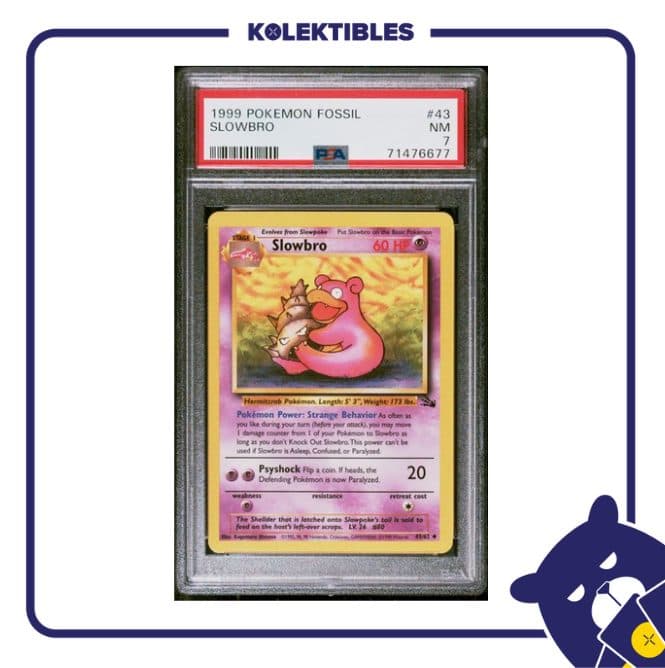 Slowbro 43 – Pokemon Fossil 1999 English – PSA 7 01/203/02/26/113