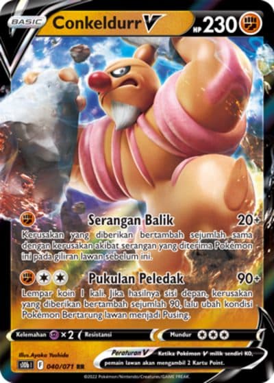 POKEMON INDONESIA S10b – 040-071 RR – Conkeldurr V