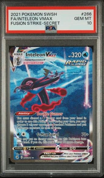Inteleon Vmax 266 SAR - Pokemon Fusion Strike English 2021 - PSA 10 - 01/004/02/11/115