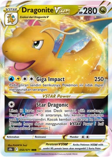 Pokemon Indonesia - S10b 050/071 RRR - Dragonite VSTAR 01/148/02/11/111