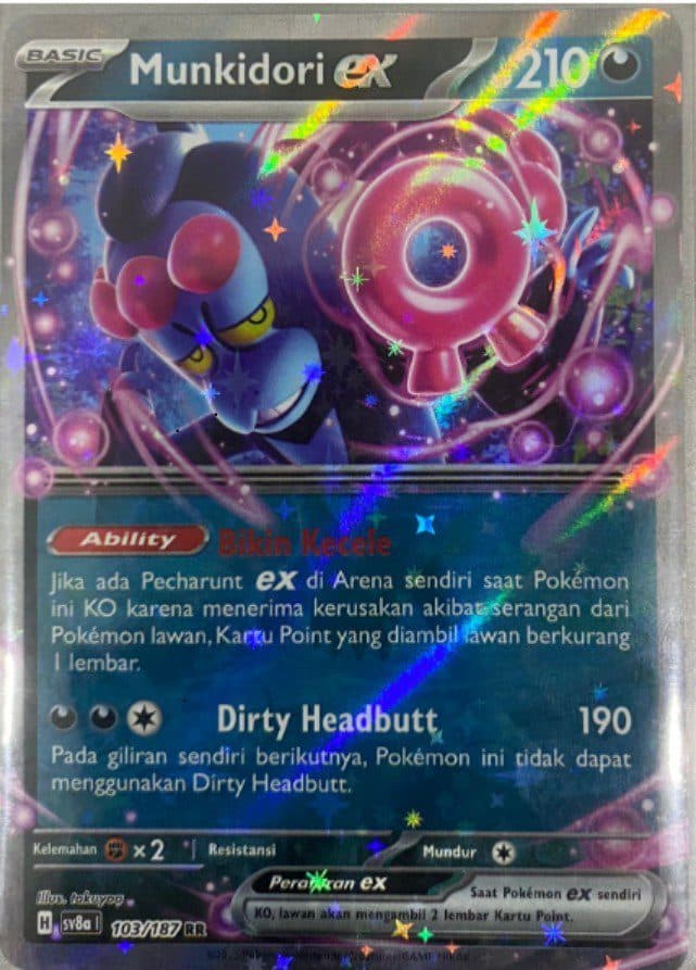 POKEMON INDONESIA – SV8a 103/187 RR Munkidori EX 01/105/02/11/111