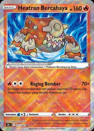 POKEMON INDONESIA S9a – 011/067 F – Heatran Bercahaya K REVERSE HOLO