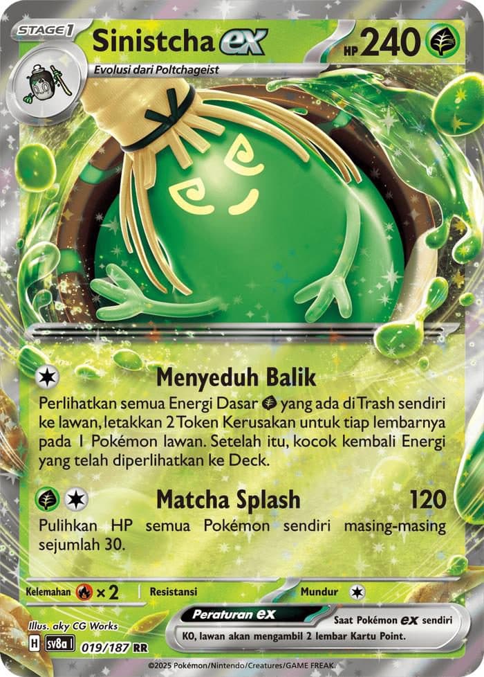 POKEMON INDONESIA – Sv8a – 019/187 RR – Sinistcha EX 01/129/02/11/111