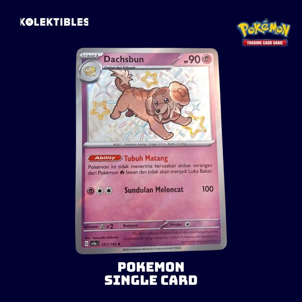 POKEMON INDONESIA - Single Card - Dachsbun 267/190 s