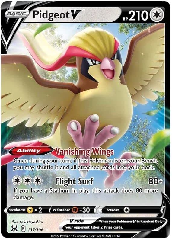 POKEMON ENGLISH – F 137/196 Paralel Pidgeot V 01/108/02/11/111