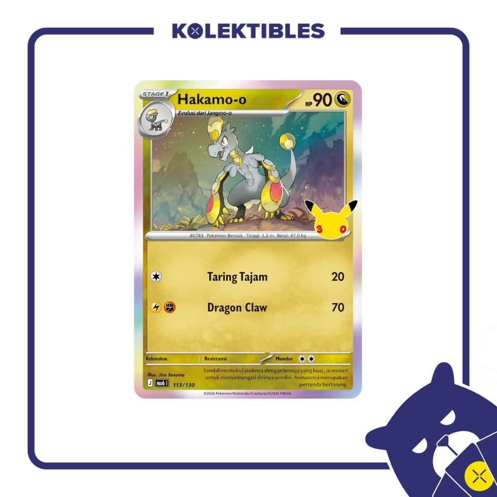 Pokemon Indonesia - MA6 113/130 Holo – Hakamo-o 01/004/02/11/113