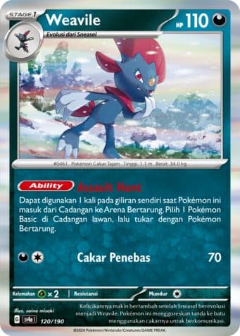 POKEMON INDONESIA SV4A WEAVILE – 120/190