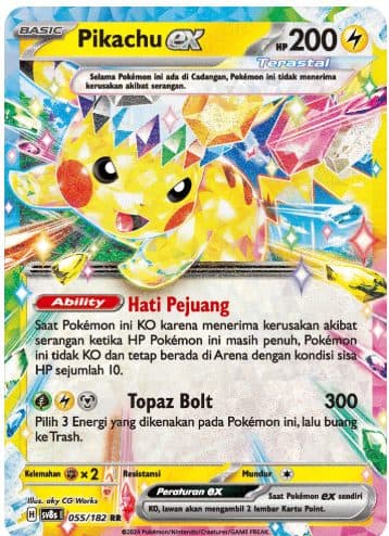 POKEMON INDONESIA - Sv8s Pikachu Ex 055/182 RR 01/046/02/11/111