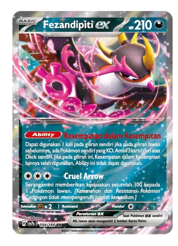 POKEMON INDONESIA SV7s 104/166 RR – Fezandipiti EX
