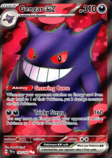 POKEMON ENGLISH - TEF Gengar Ex 193/162 01/061/02/11/111