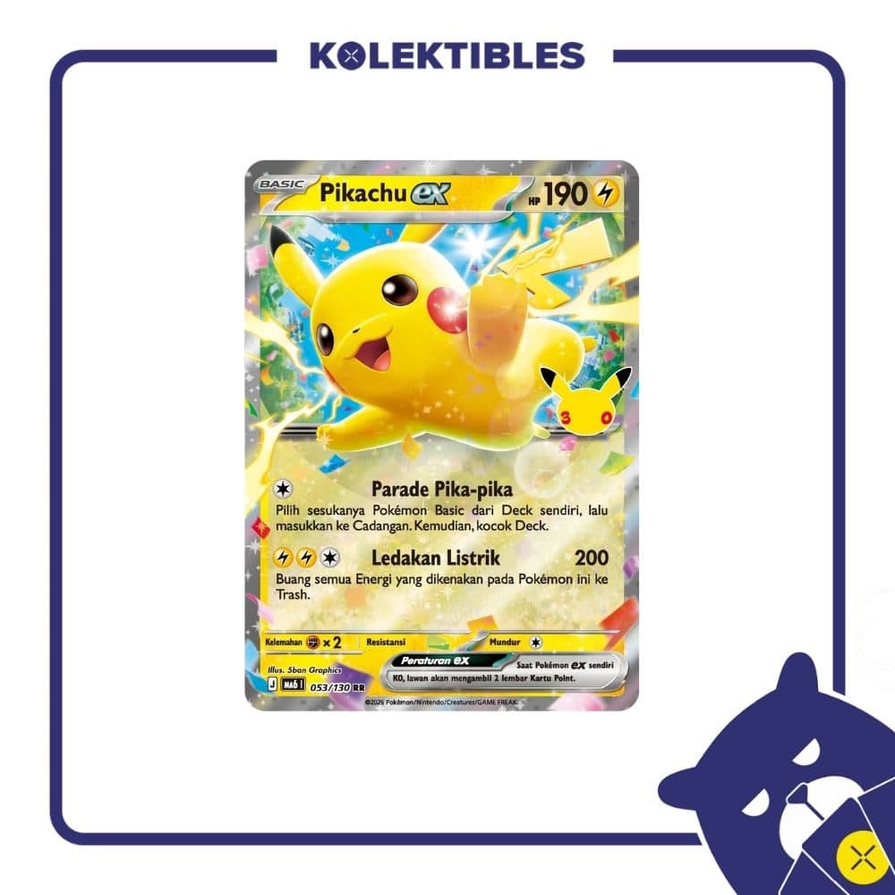 Pokemon Indonesia - MA6 053/130 RR - Pikachu EX 01/004/02/11/113
