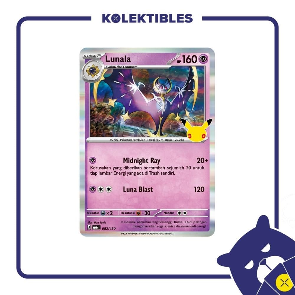 Pokemon Indonesia - MA6 082/130 Holo - Lunala 01/004/02/11/113