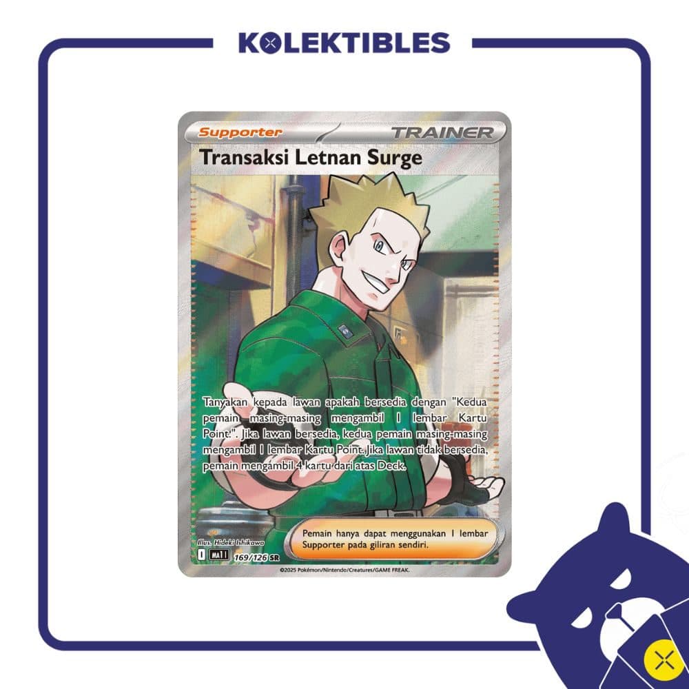 Pokemon Indonesia – ma1 169/126 SR Transaksi Letnan Surge 01/155/02/11/111