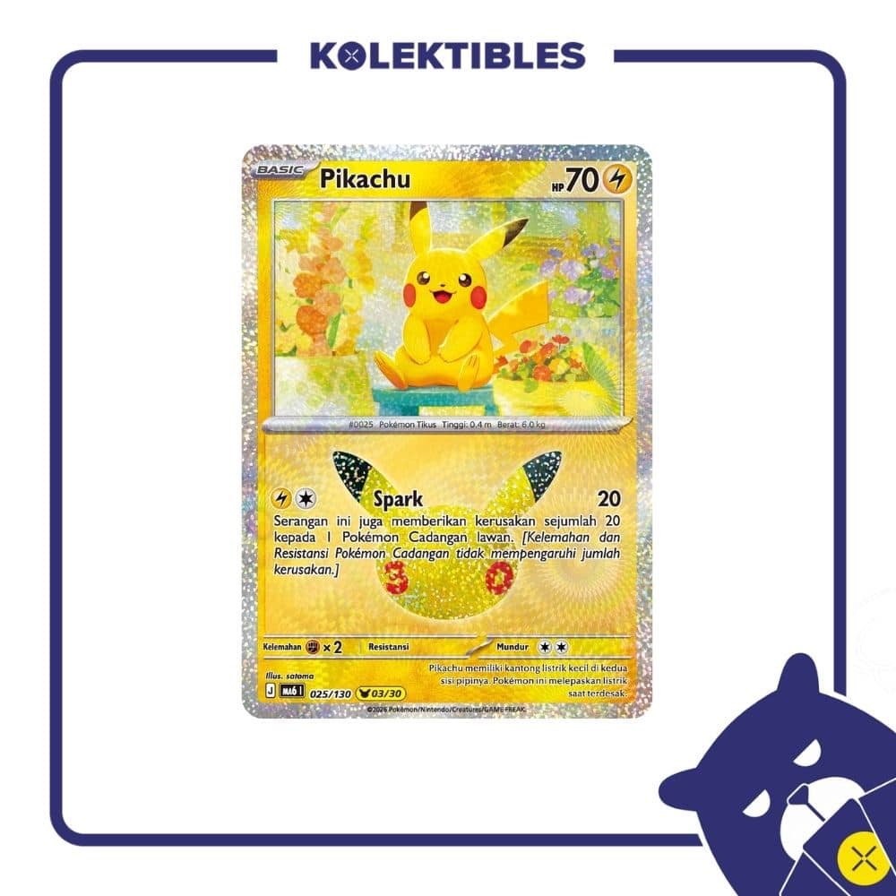 Pokemon Indonesia - MA6 025/130 Holo – Pikachu 03/30 01/004/02/11/113
