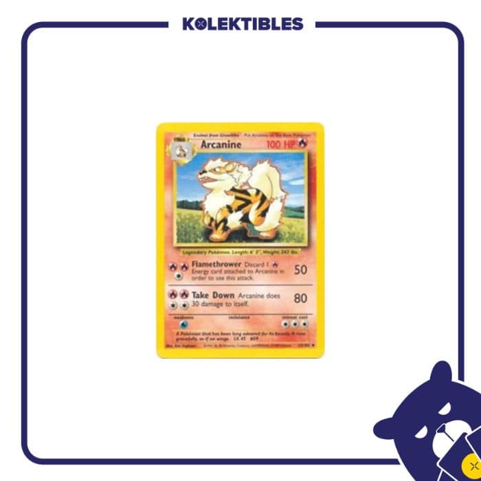 Pokemon English - 1999 Base Set 23/102 - Arcanine - 01/280/02/11/111