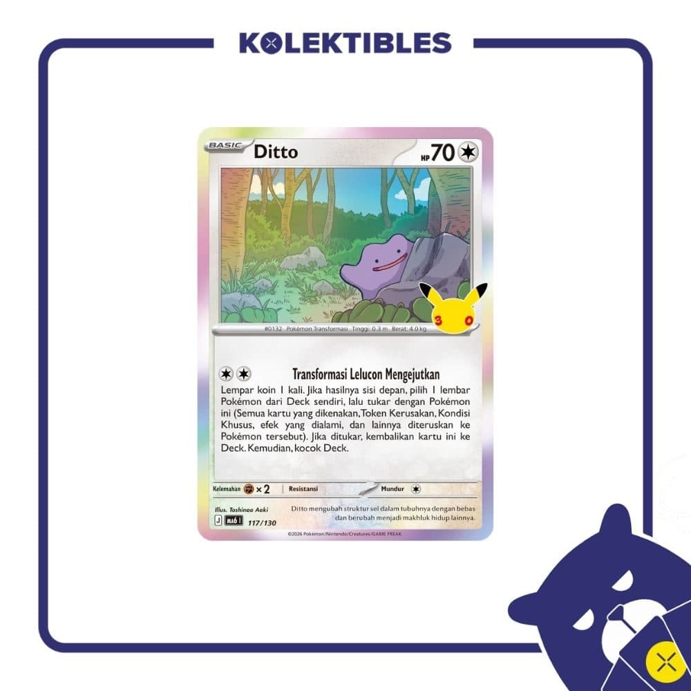 Pokemon Indonesia - MA6 117/130 Holo - Ditto 01/004/02/11/113