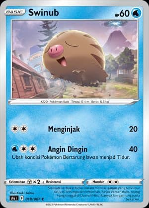 POKEMON INDONESIA S9a – 018/067 F – Swinub C REVERSE HOLO