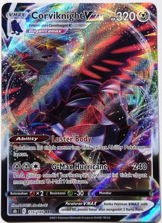 POKEMON INDONESIA - s8b Corviknight VMax 116/184 RRR 01/049/02/11/111