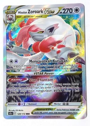 POKEMON INDONESIA - s12a Hisuian Zoroark VStar 129/172 RRR 01/008/02/11/111