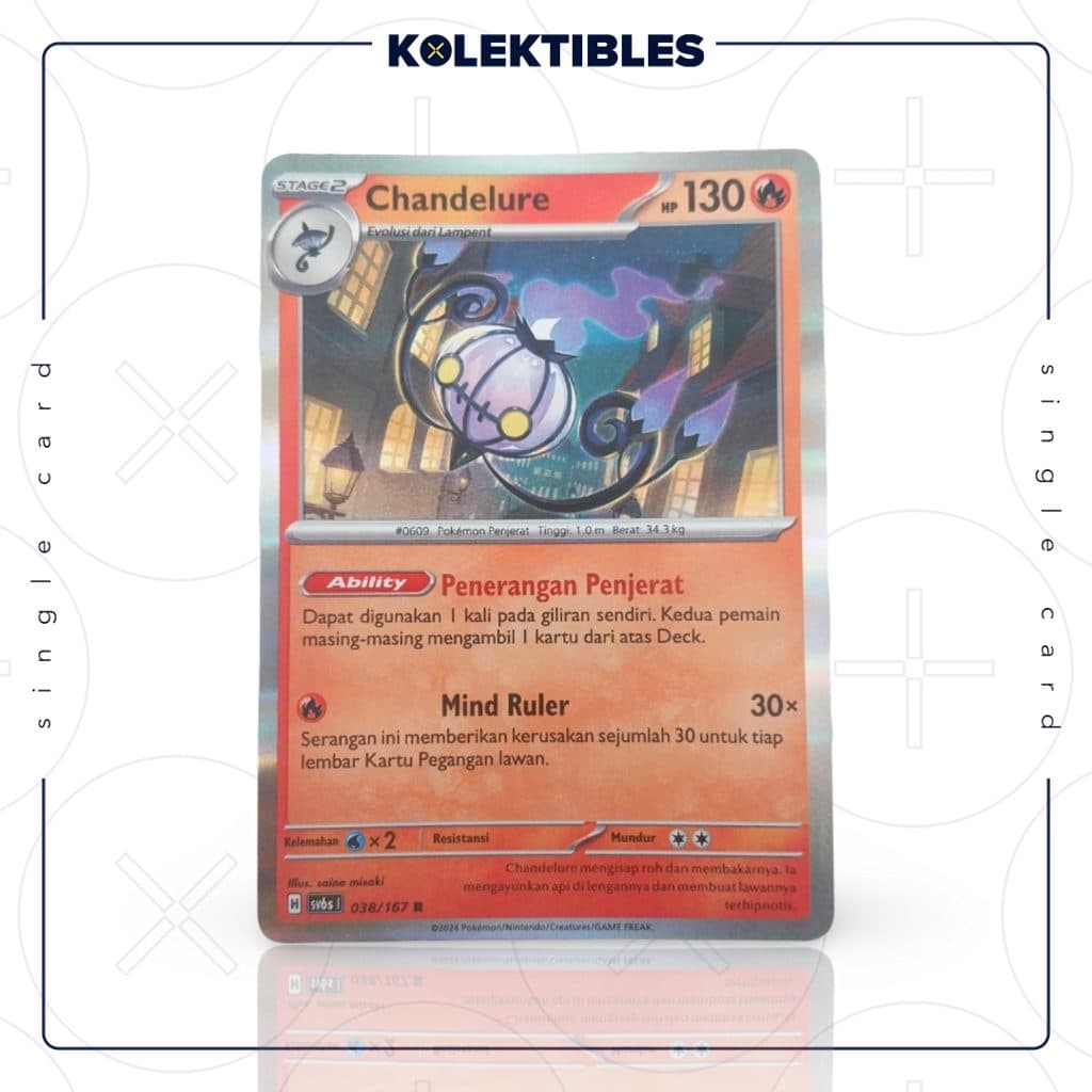 POKEMON SV6s - Chandelure 038/167 R - Topeng Transfigurasi Single Card
