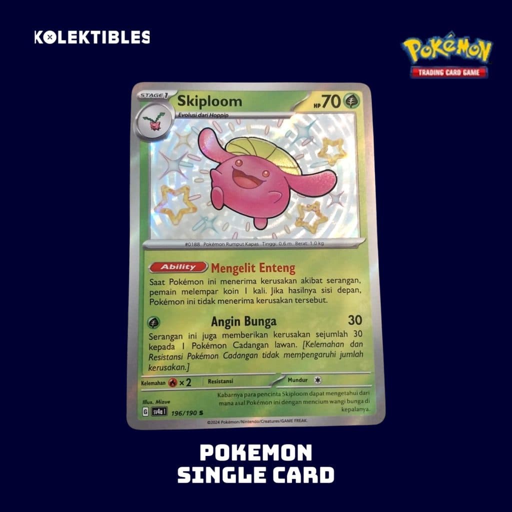 POKEMON INDONESIA - Single Card - Skiploom 196/190 s