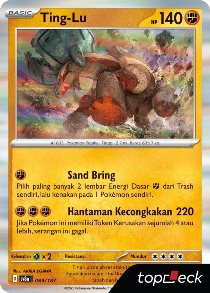 POKEMON INDONESIA – Sv8a Ting-Lu Holo 089/187 R