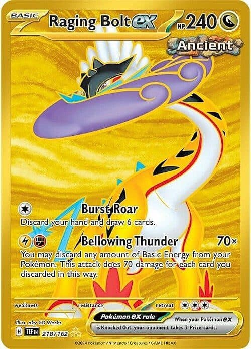 POKEMON ENGLISH - Temporal Force Raging Bolt Ex Gold