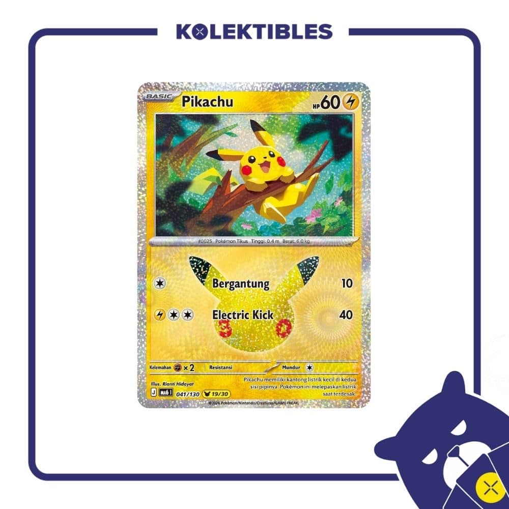 Pokemon Indonesia - MA6 041/130 Holo – Pikachu 19/30 01/004/02/11/113