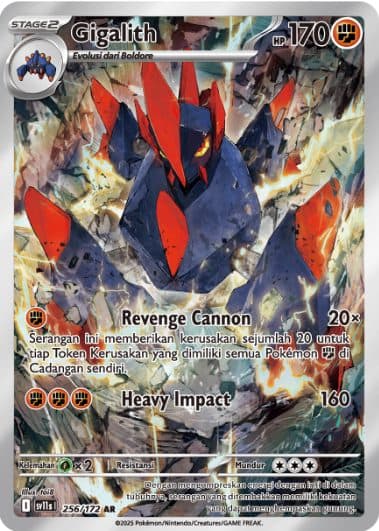 Pokemon Indonesia – SV11S – 256/172 AR – Gigalith 01/155/02/11/111