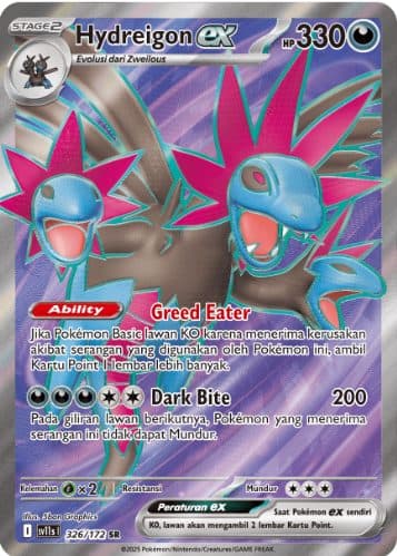 Pokemon Indonesia - SV11S 326/172 SR - Hydreigon EX 01/133/02/11/111